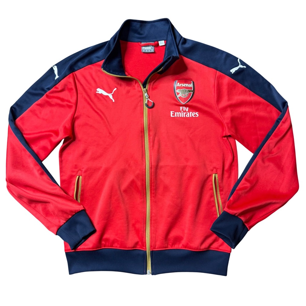 Puma Arsenal FC Track Jacket Mens Red Navy Blue Full Zip Soccer Warmup XL